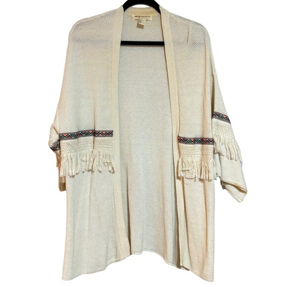 H&M Women’s Ivory S Cardigan Boho Chic Festival Boho Chic Cottage core Fringe - Picture 3 of 16